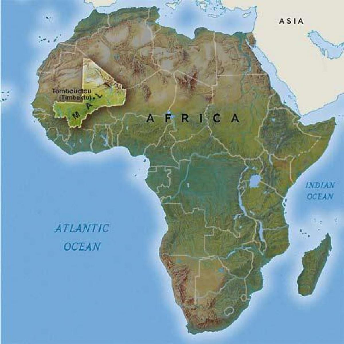 Mali wes-afrika kaart